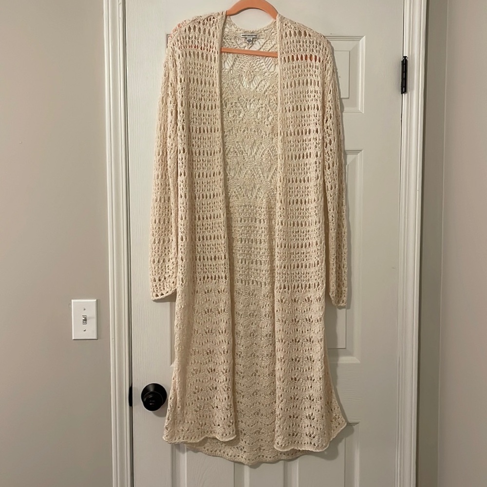 Large Knit Off White Duster